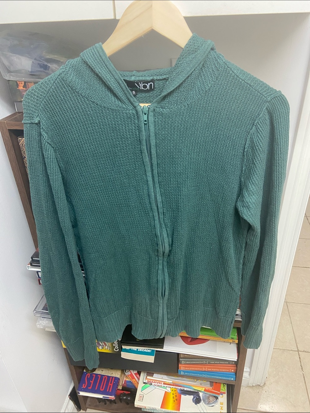 Vbn Men's Hooded Zip-Up Sweater in Teal Green